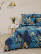 Пододеяльник бязь люкс на молнии - Перо павлина - фото