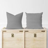 Комплект наволочек сатин страйп - Серый - фото