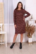 Платье П081 бордо/бежевый - фото