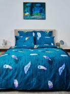 Пододеяльник бязь на молнии - Перья, цвет зеленый - фото 2