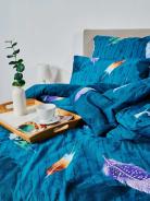 Пододеяльник бязь на молнии - Перья, цвет зеленый - фото 6