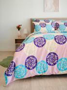 Пододеяльник поплин - Медальоны, цвет сине-фиолетовый - фото