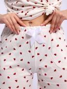Пижама женская с шортами Молочные сердечки - фото 5
