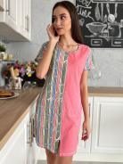 Халат 8130 полоса+коралл - фото