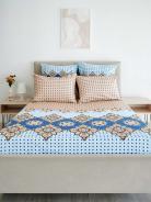 Простыня поплин - Марокко, цвет голубой - фото