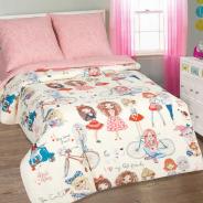 КПБ поплин 1,5 сп. с 1 нав. 70*70 с детским рисунком (молния) - Стиляги - фото