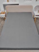 Простыня Микрофибра Страйп на резинке - Светло-серый - фото