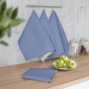 Полотенце кухонное из рогожки - Ботаника, цвет синий - фото