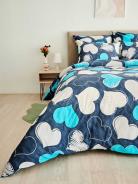 Пододеяльник поплин - Романтика, цвет бирюза - фото