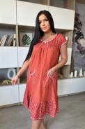 Платье 9099 терракот - фото