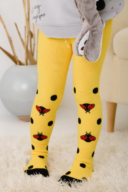 Колготки Божья коровка плюш желтый
