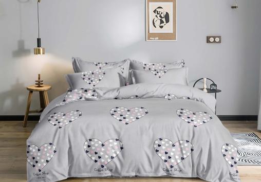 Постельное белье полисатин на молнии - Сердца