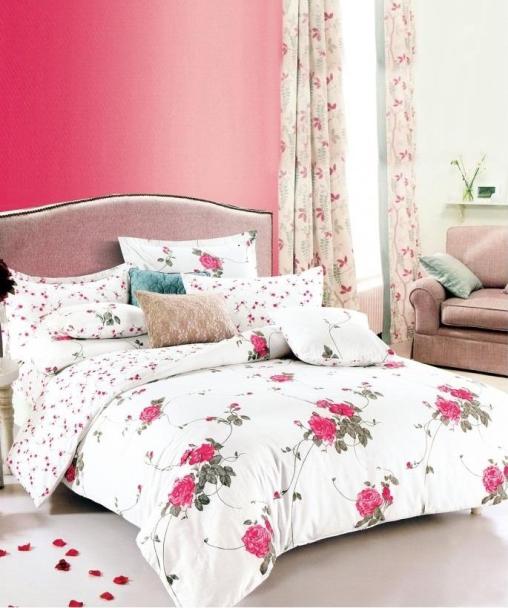 Постельное белье сатин элит на молнии - Розовый микс