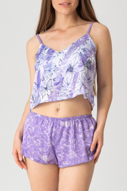Пижама Hot Story Spring melody (топ + шорты) сиреневый