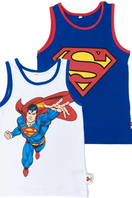 Комплект маек 22748 детских (2 шт.) SUPERMAN белый/синий (ед.)