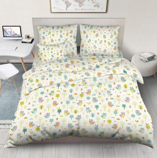 КПБ бязь в детскую кроватку - Совушки