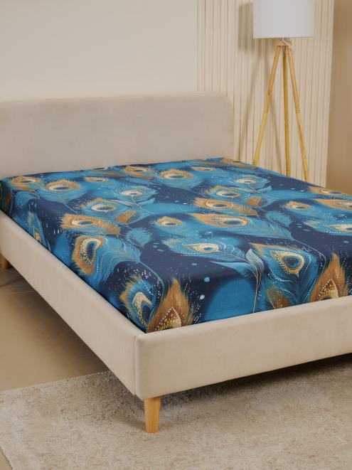 Простыня бязь люкс - Перо павлина