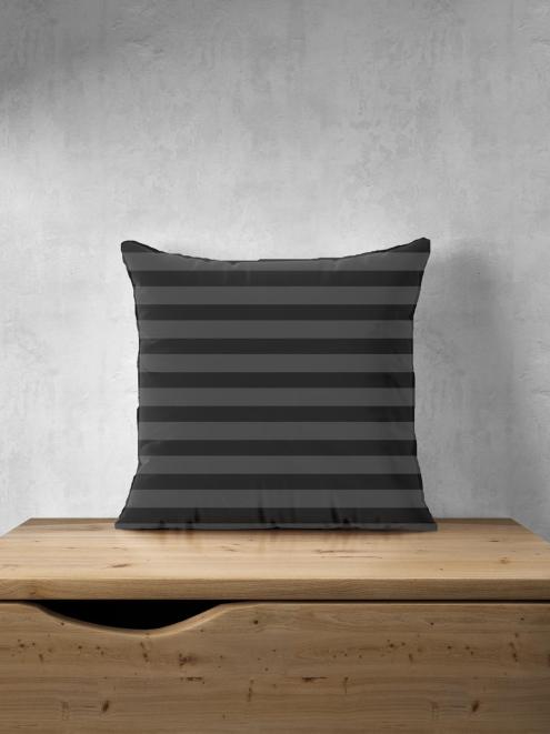 Наволочка на подушку из сатина страйп - Черный