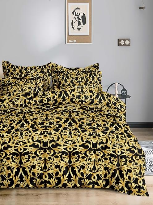 Постельное белье полисатин на молнии - Золотой вензель