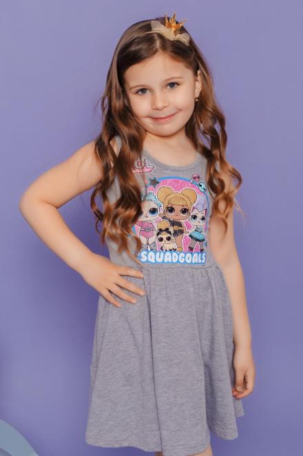 Платье-сарафан 22705 детское LOL Surprise серый-меланж (ед.)