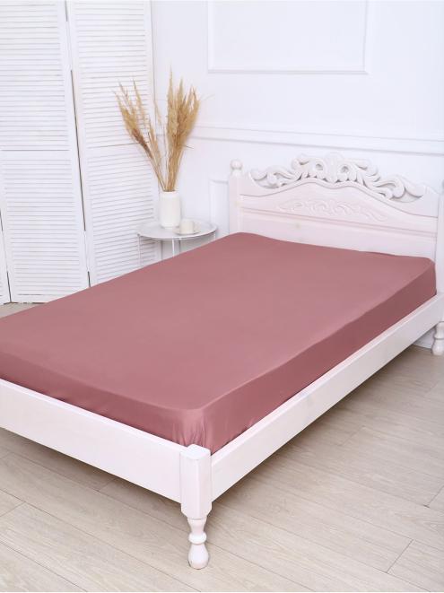 Простыня из полисатина гладкокрашенного - Коричневый