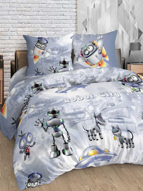 КПБ Бязь "Самойловский текстиль" 1.5 с дет.рисунком - Город роботов