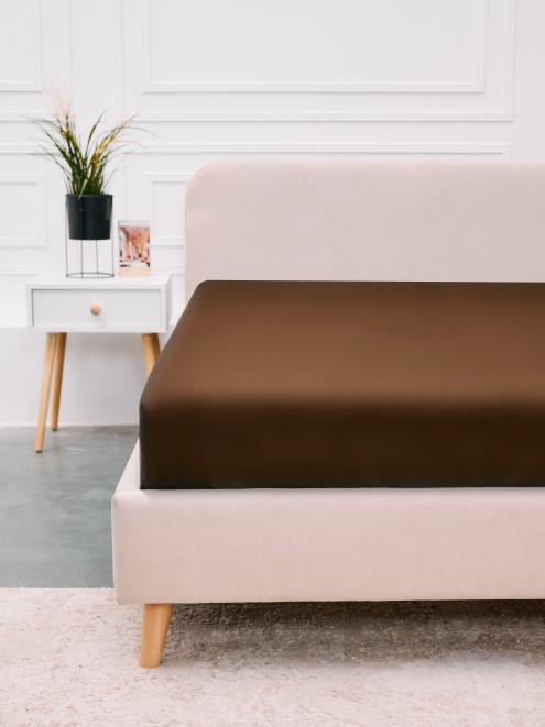 Простыня поплин гладкокрашеный - Коричневый