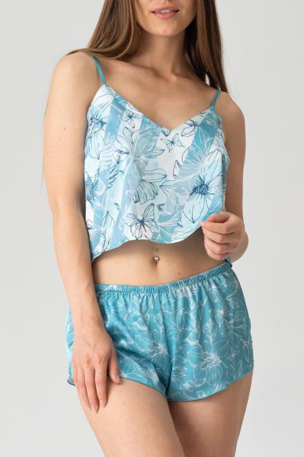 Пижама Hot Story Spring melody (топ + шорты) бирюзовый