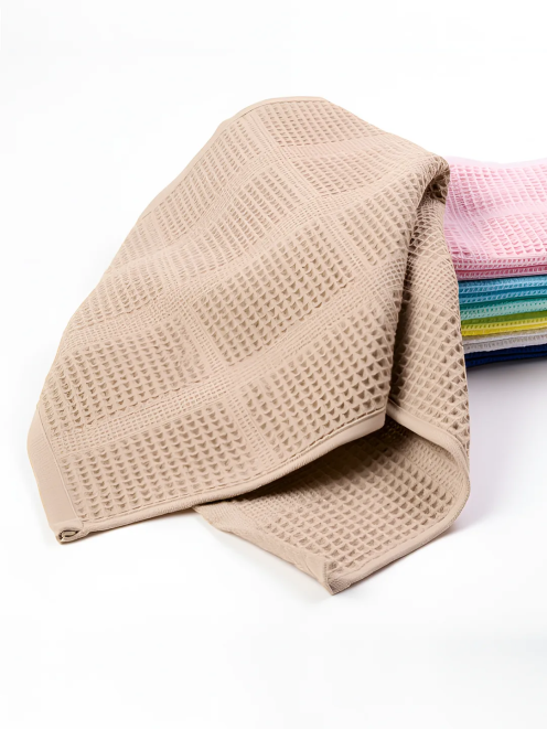 Полотенце вафельное гладкокрашеное - Бежевый