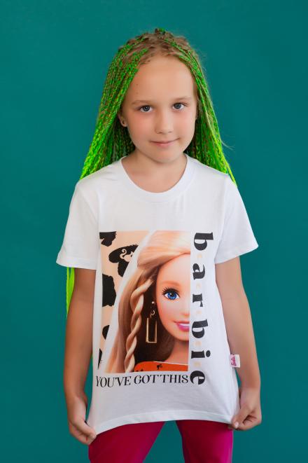 Футболка 22766 Barbie кор. рукав белый (ед.)