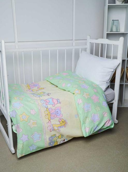 Пододеяльник бязь без молнии - Веселый паровозик