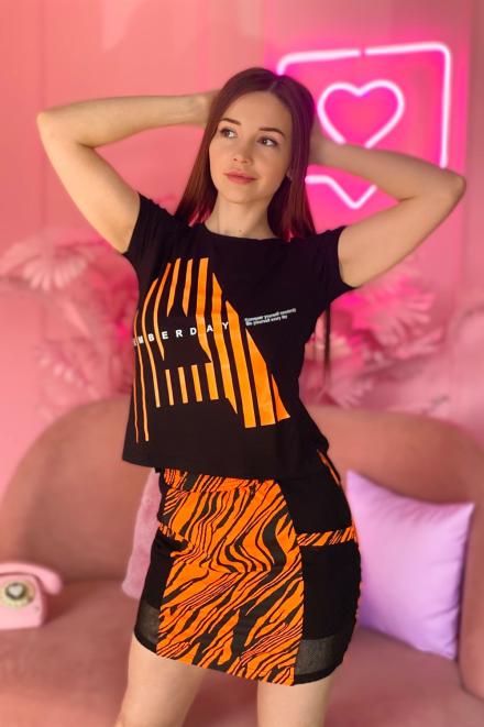 Юбка 8066 оранжевый