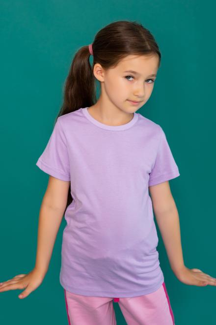Футболка 22478 детская кор. рукав лиловый (ед.)
