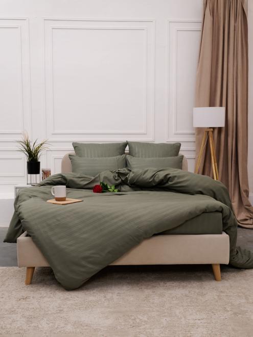 Постельное белье микрофибра страйп - Хаки
