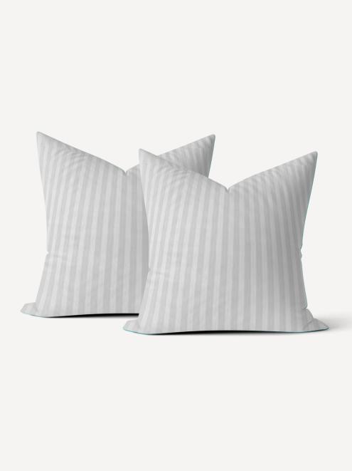 Комплект наволочек сатин страйп - Светло-серый