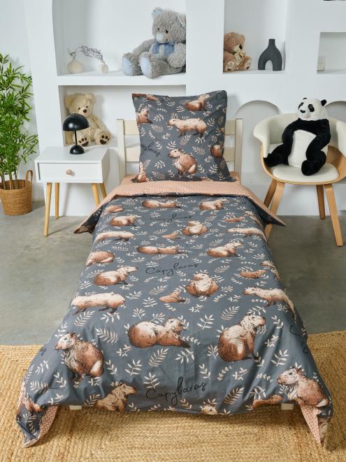 Постельное белье детское поплин без молнии с 1 наволочкой - Капибара