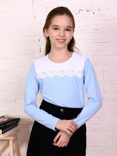 Джемпер Рианна дл.рукав голубой-белый