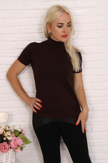 Водолазка 17507 с коротким рукавом шоколад