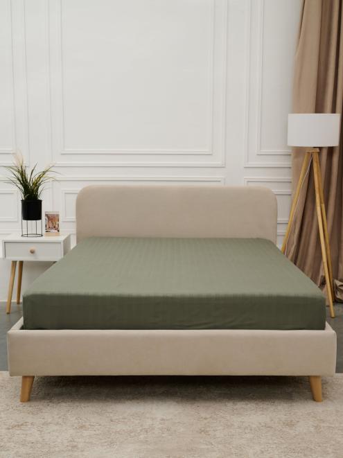 Простыня Микрофибра Страйп - Хаки