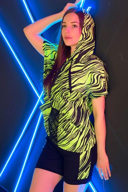 Шорты 8071 черный+салатовый