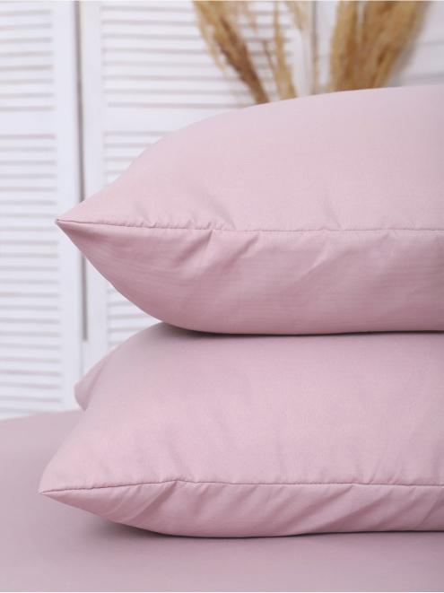 Комплект наволочек полисатин гладкокрашенный - Светло-розовый