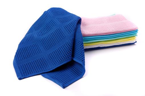 Полотенце вафельное гладкокрашенное - Ярко-синий