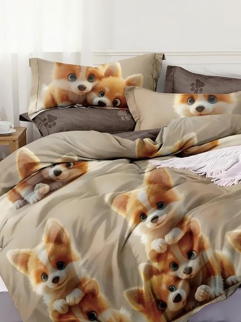 Постельное белье поплин эксклюзив на молнии - Корги