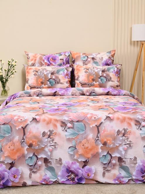 Пододеяльник бязь люкс на молнии - Фиалки