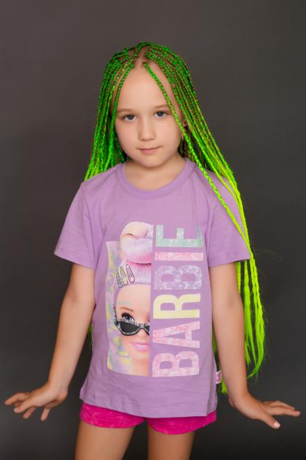 Футболка 22767 Barbie кор. рукав лиловый (ед.)