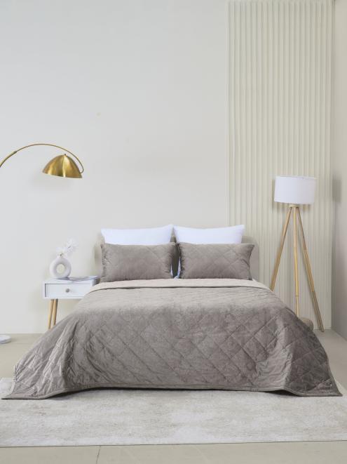 Набор покрывало и чехлы на подушку - Кристалл, цвет какао