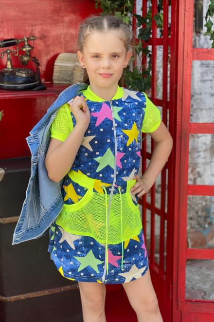 Платье 5086 детское звезды