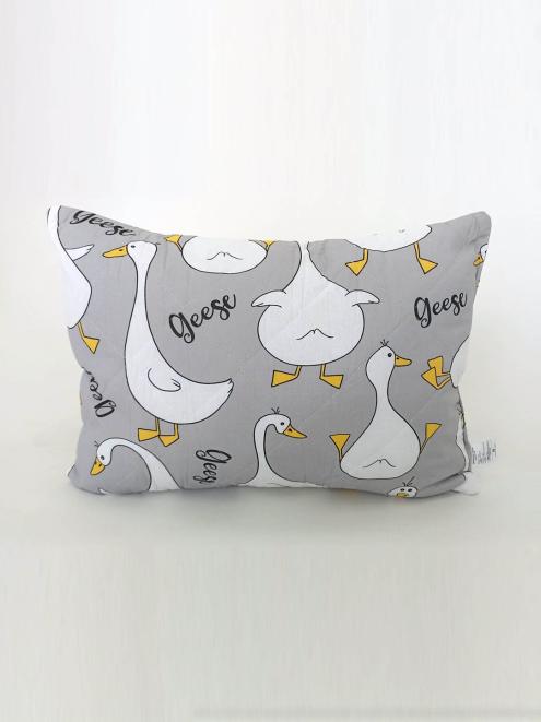 Подушка детская из поплина 50x70 - Гусь обнимусь, цвет серый